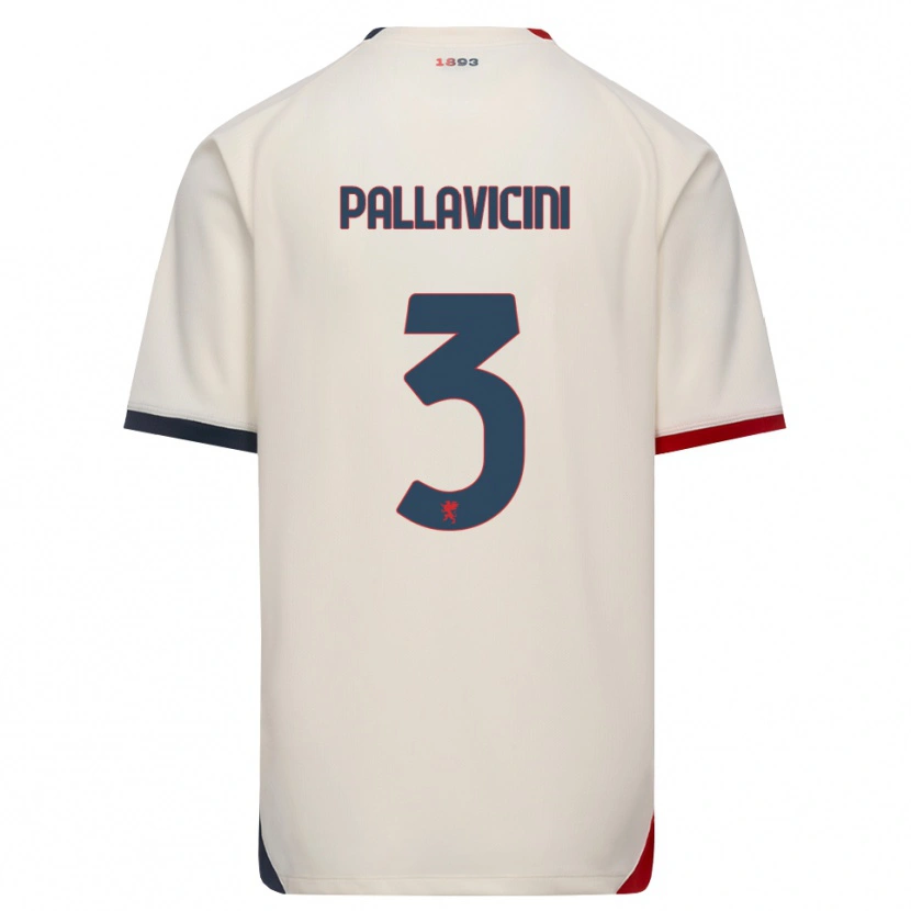 Danxen Męski Matteo Pallavicini #3 Białawy Czerwony Wyjazdowa Koszulka 2026/27 Koszulki Klubowe