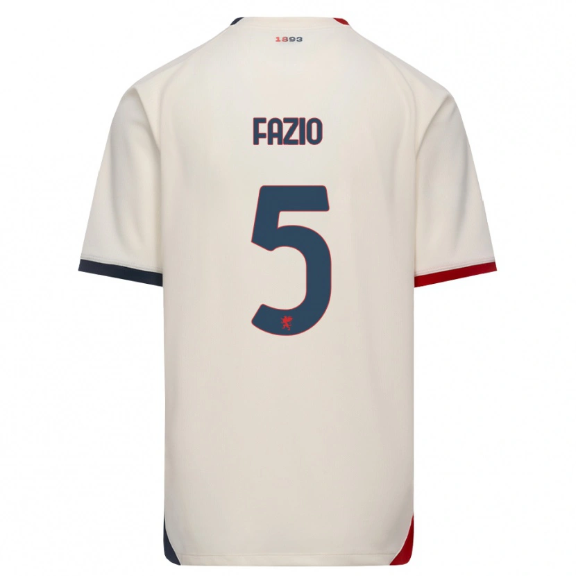 Danxen Męski Lorenzo Fazio #5 Białawy Czerwony Wyjazdowa Koszulka 2026/27 Koszulki Klubowe