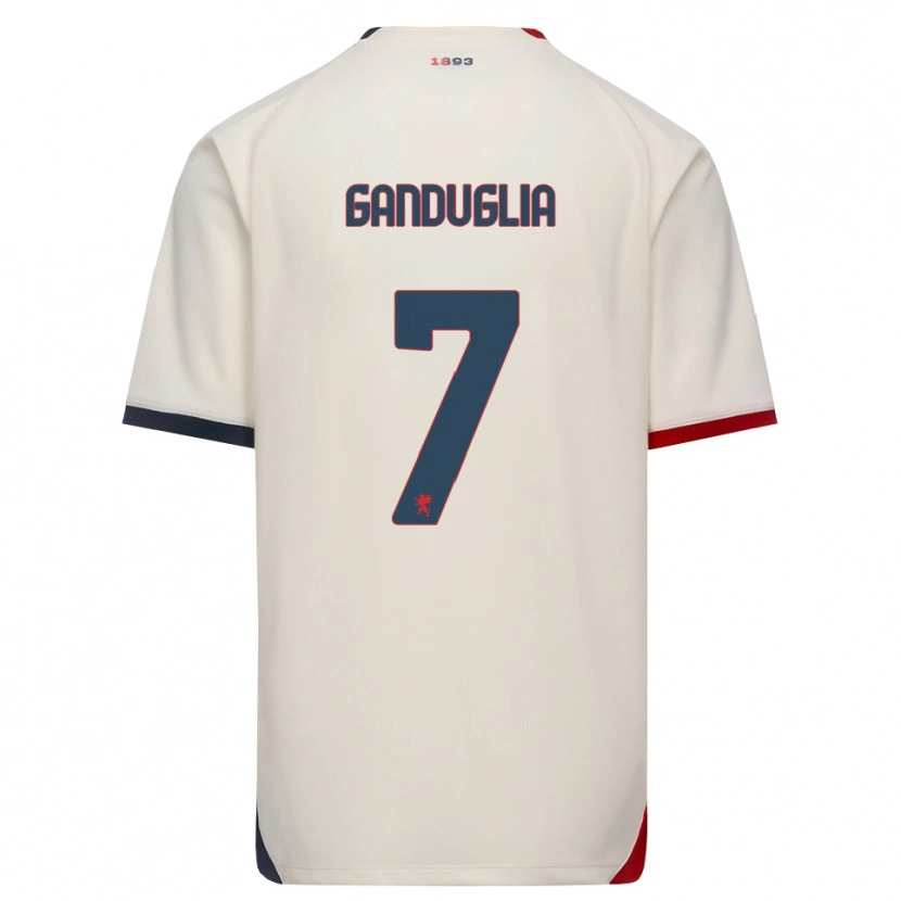 Danxen Męski Luca Ganduglia #7 Białawy Czerwony Wyjazdowa Koszulka 2026/27 Koszulki Klubowe