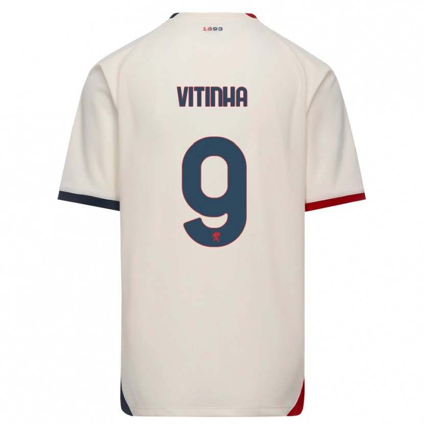 Danxen Męski Vítor Manuel Carvalho Oliveira #9 Białawy Czerwony Wyjazdowa Koszulka 2026/27 Koszulki Klubowe