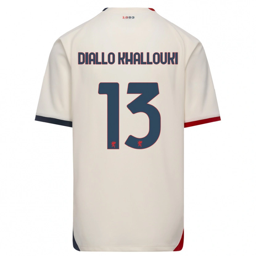 Danxen Męski Siaka Diallo Khallouki #13 Białawy Czerwony Wyjazdowa Koszulka 2026/27 Koszulki Klubowe