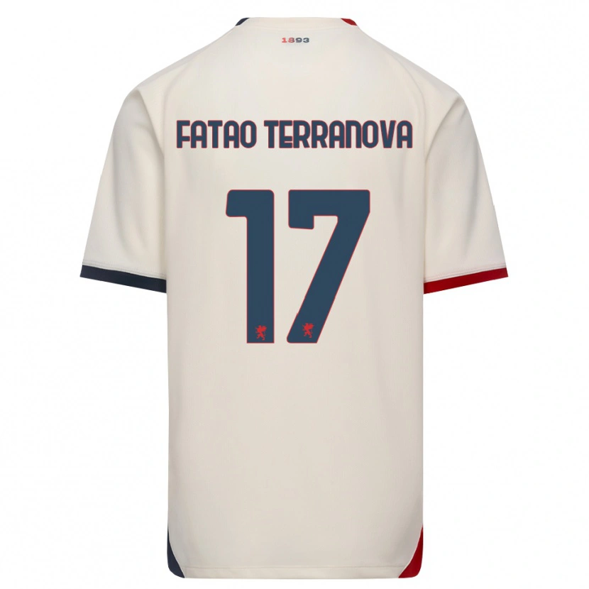 Danxen Męski Emanuele Fatao Terranova #17 Białawy Czerwony Wyjazdowa Koszulka 2026/27 Koszulki Klubowe