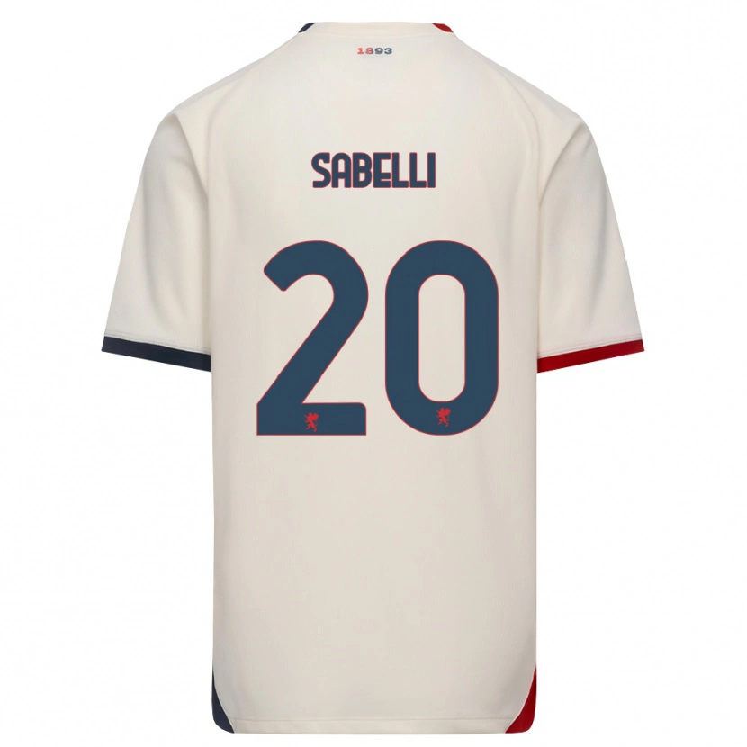 Danxen Męski Stefano Sabelli #20 Białawy Czerwony Wyjazdowa Koszulka 2026/27 Koszulki Klubowe