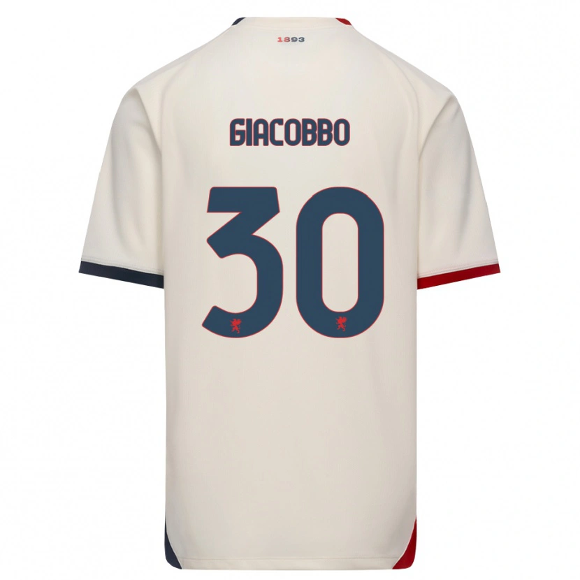 Danxen Męski Giulia Giacobbo #30 Białawy Czerwony Wyjazdowa Koszulka 2026/27 Koszulki Klubowe