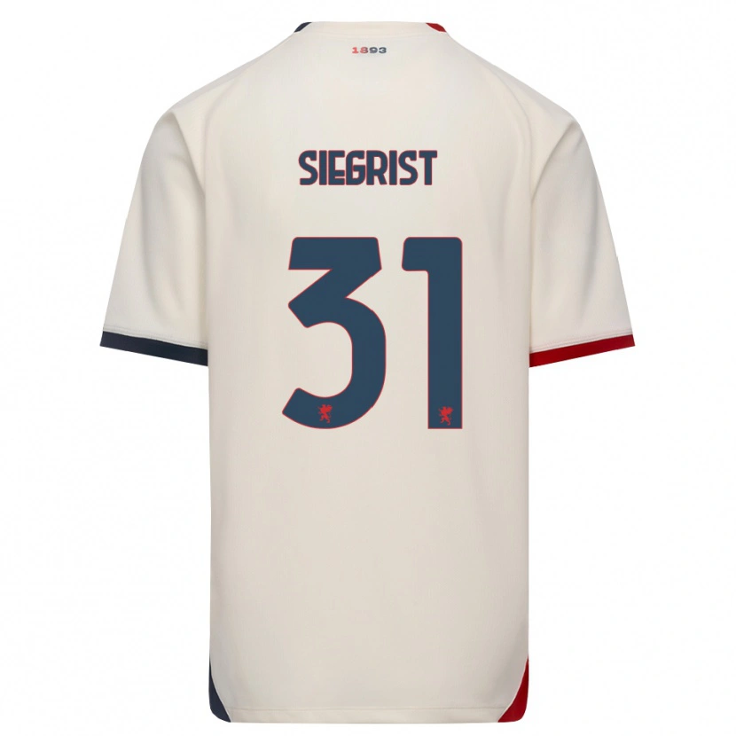 Danxen Męski Benjamin Siegrist #31 Białawy Czerwony Wyjazdowa Koszulka 2026/27 Koszulki Klubowe