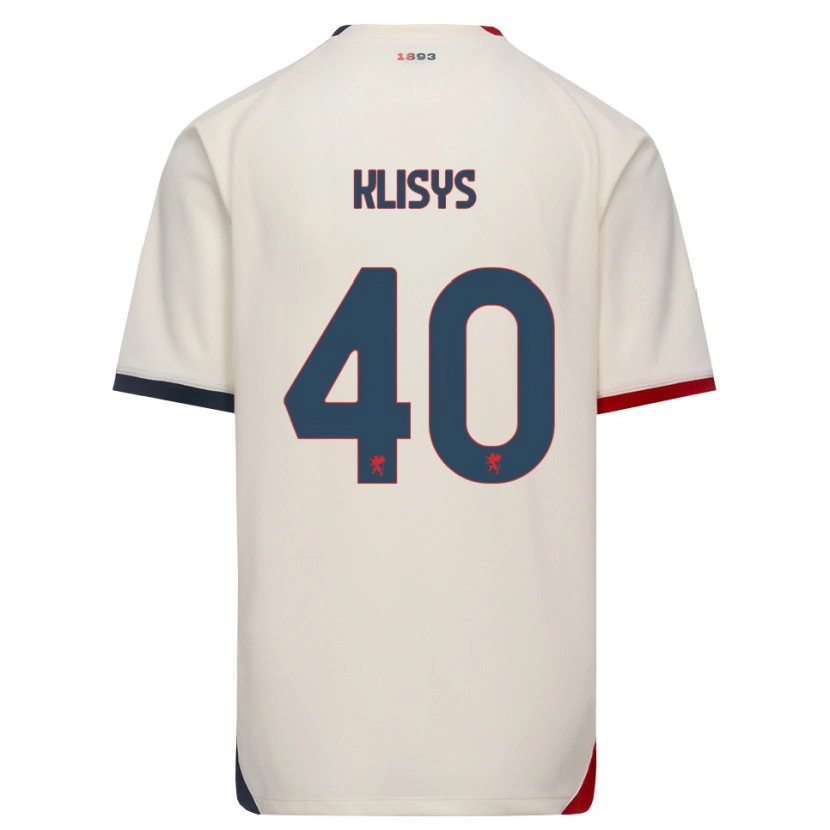 Danxen Męski Lukas Klišys #40 Białawy Czerwony Wyjazdowa Koszulka 2026/27 Koszulki Klubowe