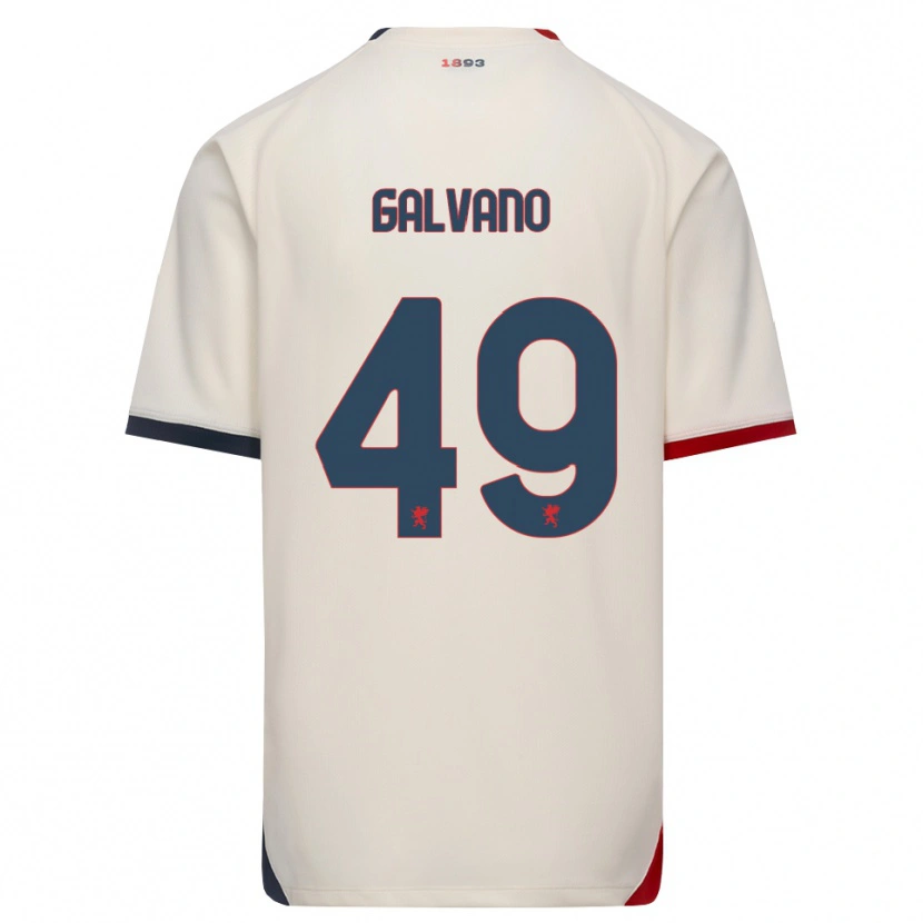 Danxen Męski Cristian Galvano #49 Białawy Czerwony Wyjazdowa Koszulka 2026/27 Koszulki Klubowe