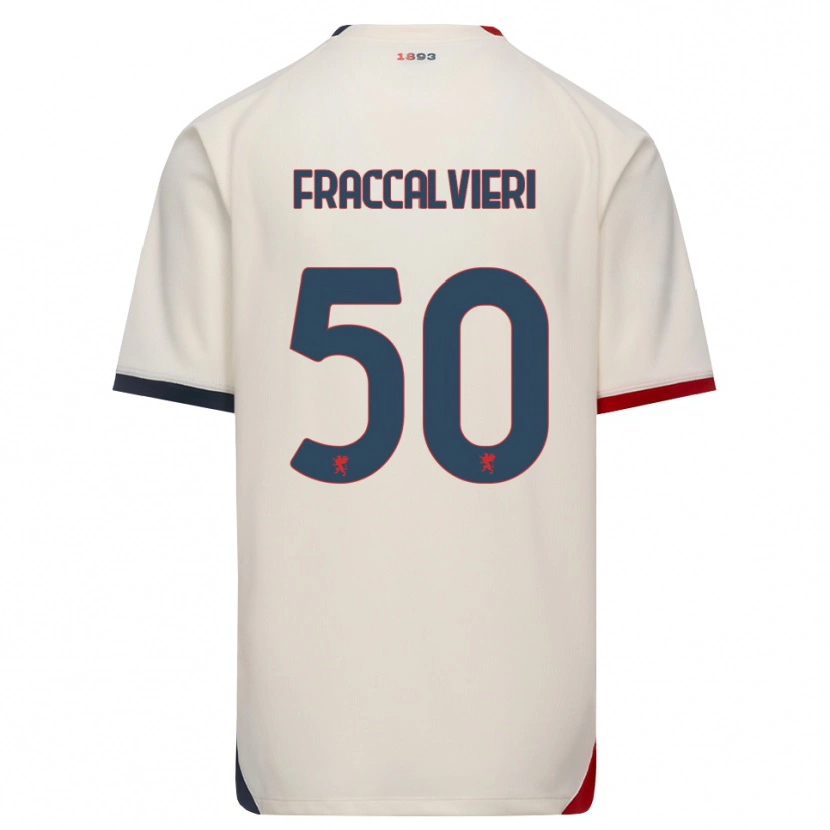 Danxen Męski Michele Fraccalvieri #50 Białawy Czerwony Wyjazdowa Koszulka 2026/27 Koszulki Klubowe