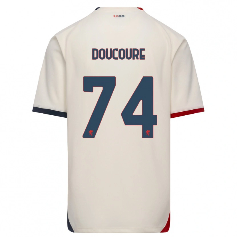 Danxen Męski Mamedi Doucouré #74 Białawy Czerwony Wyjazdowa Koszulka 2026/27 Koszulki Klubowe