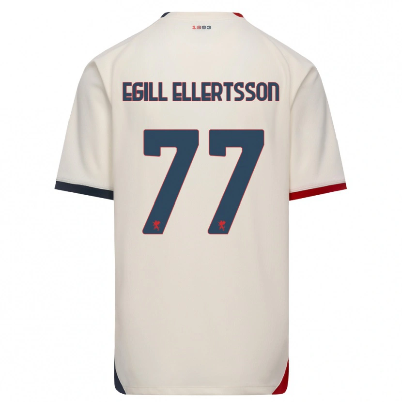 Danxen Męski Mikael Egill Ellertsson #77 Białawy Czerwony Wyjazdowa Koszulka 2026/27 Koszulki Klubowe