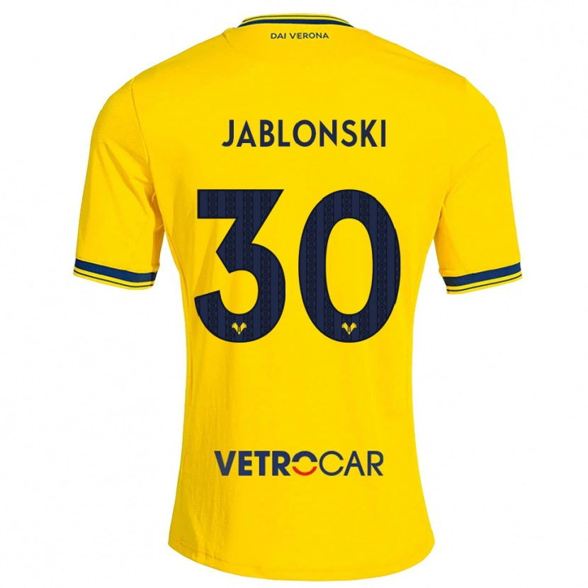 Danxen Męski Darvin Jablonski #30 Żółty Czerwony Wyjazdowa Koszulka 2026/27 Koszulki Klubowe