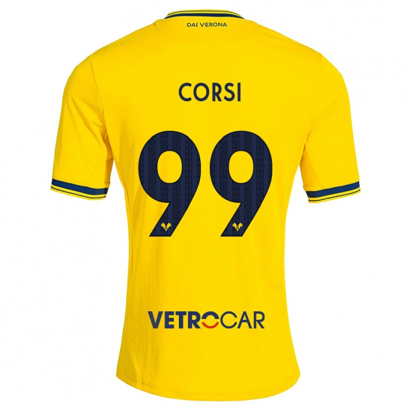 Danxen Męski Sara Corsi #99 Żółty Czerwony Wyjazdowa Koszulka 2026/27 Koszulki Klubowe