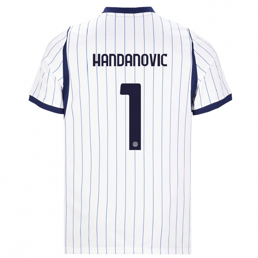 Danxen Męski Samir Handanovic #1 Biały Granatowy Wyjazdowa Koszulka 2026/27 Koszulki Klubowe