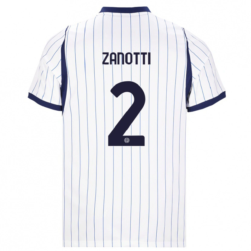 Danxen Męski Mattia Zanotti #2 Biały Granatowy Wyjazdowa Koszulka 2026/27 Koszulki Klubowe