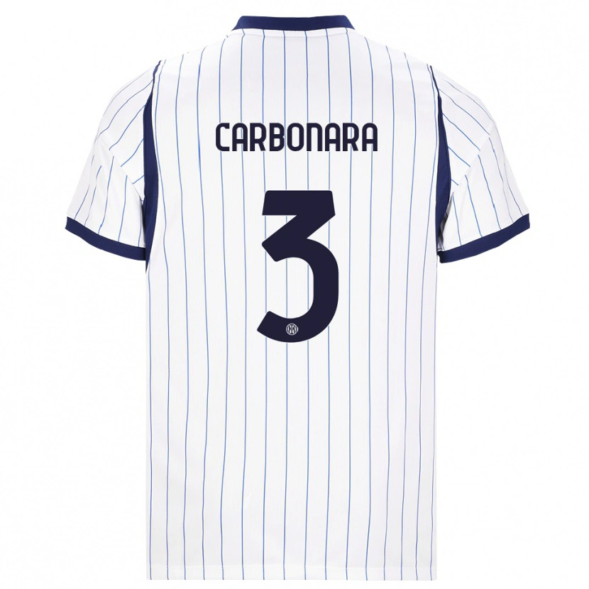 Danxen Męski Matteo Carbonara #3 Biały Granatowy Wyjazdowa Koszulka 2026/27 Koszulki Klubowe