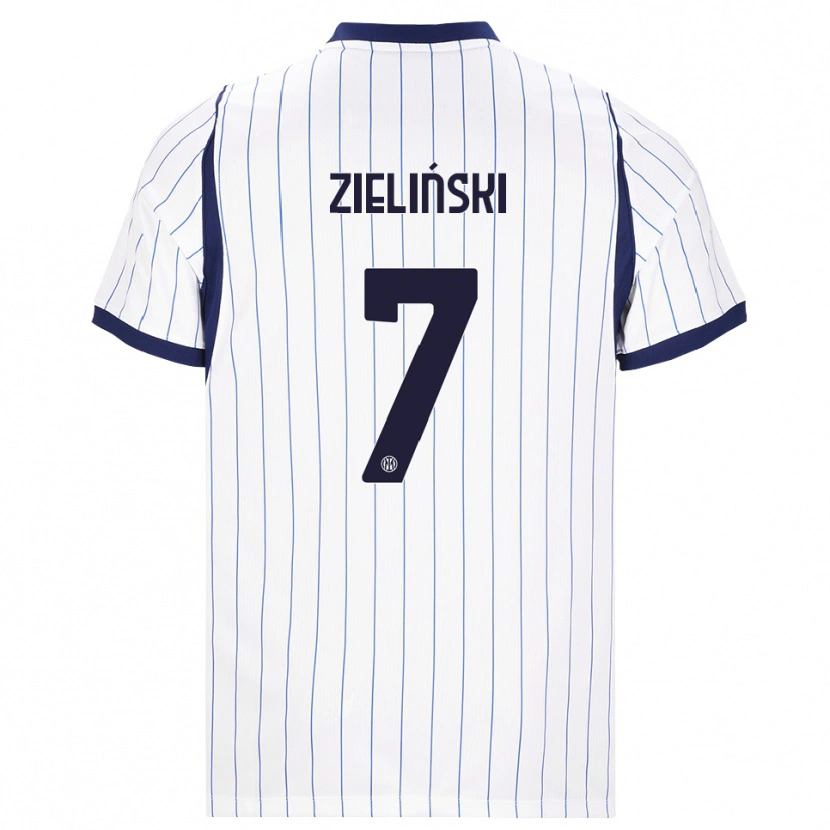 Danxen Męski Piotr Zielinski #7 Biały Granatowy Wyjazdowa Koszulka 2026/27 Koszulki Klubowe