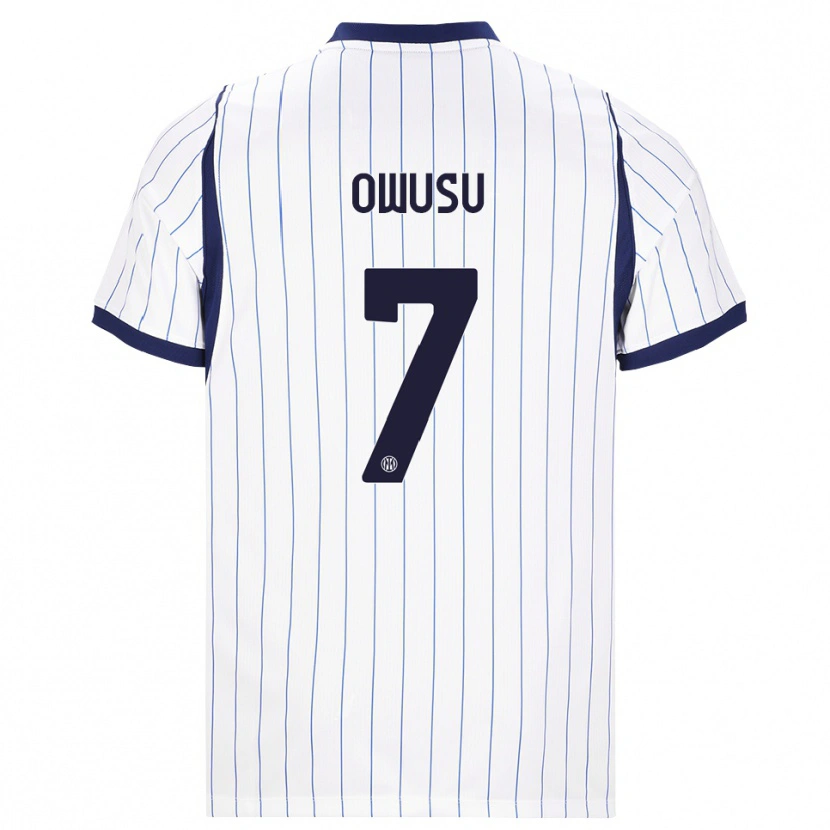 Danxen Męski Enoch Owusu #7 Biały Granatowy Wyjazdowa Koszulka 2026/27 Koszulki Klubowe