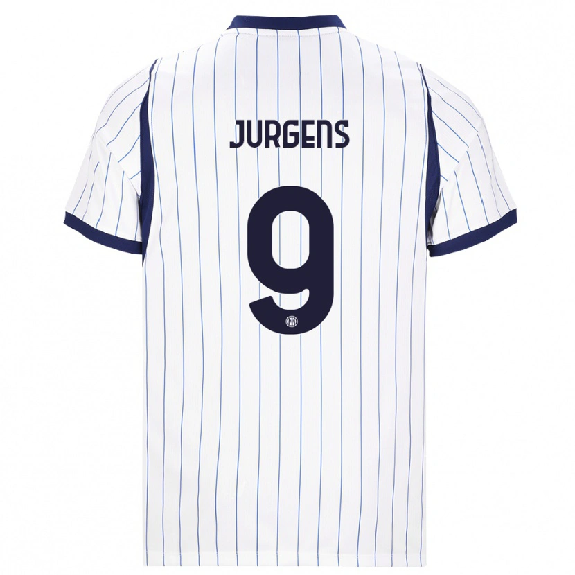 Danxen Męski Oliver Jurgens #9 Biały Granatowy Wyjazdowa Koszulka 2026/27 Koszulki Klubowe
