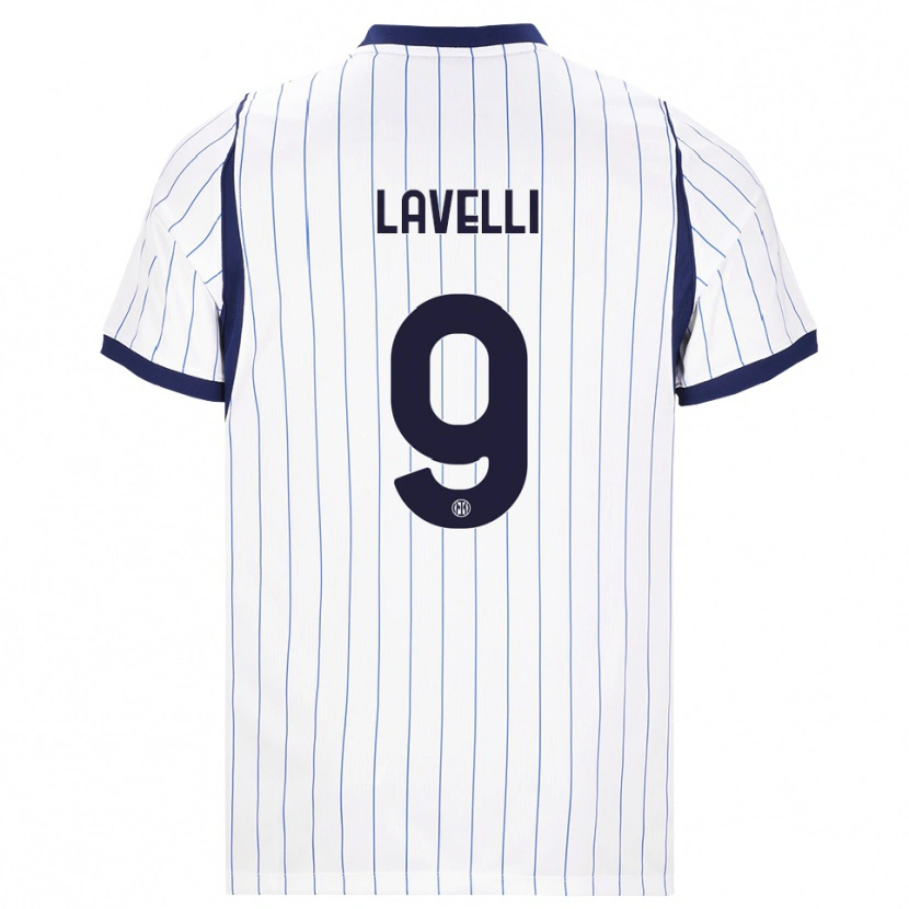 Danxen Męski Matteo Lavelli #9 Biały Granatowy Wyjazdowa Koszulka 2026/27 Koszulki Klubowe