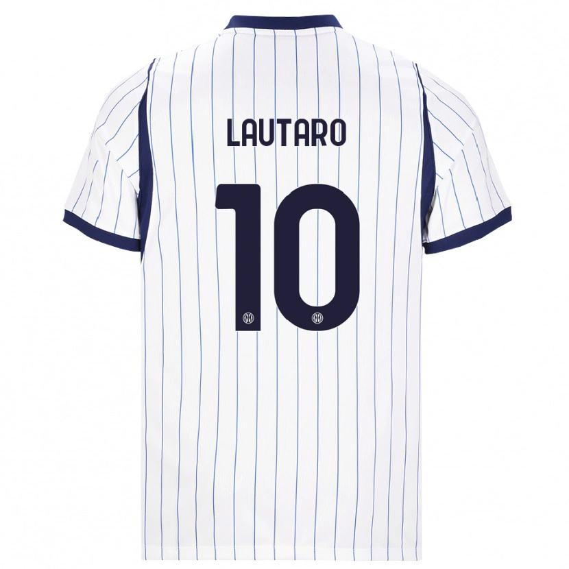 Danxen Męski Lautaro Martínez #10 Biały Granatowy Wyjazdowa Koszulka 2026/27 Koszulki Klubowe