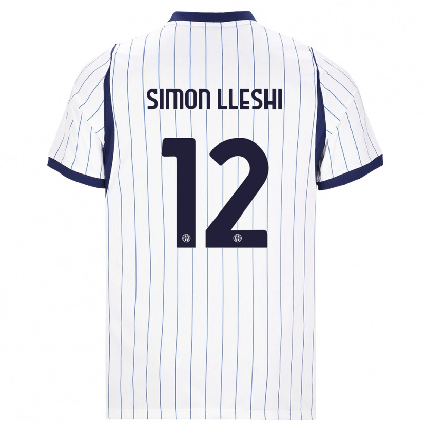 Danxen Męski Simon Lleshi #12 Biały Granatowy Wyjazdowa Koszulka 2026/27 Koszulki Klubowe