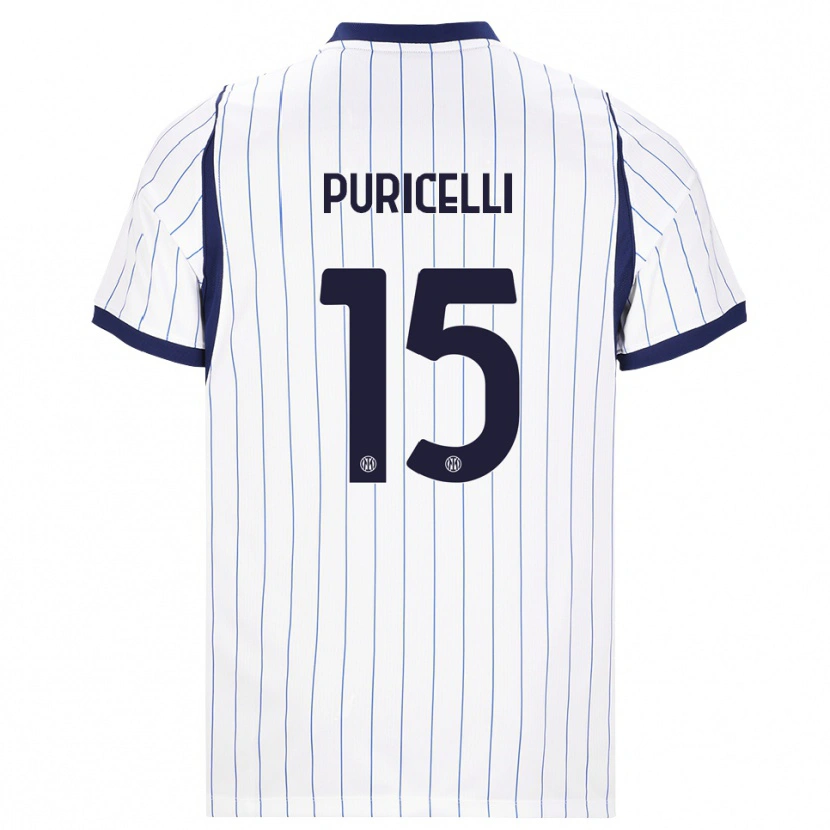 Danxen Męski Lorenzo Puricelli #15 Biały Granatowy Wyjazdowa Koszulka 2026/27 Koszulki Klubowe