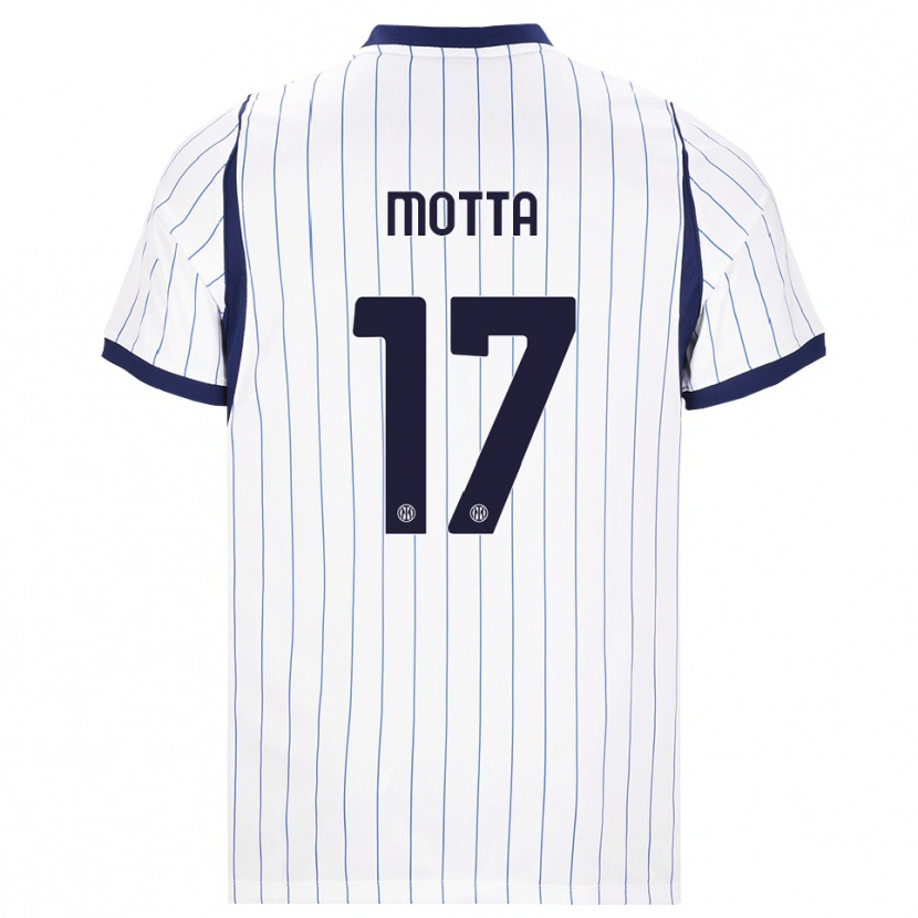 Danxen Męski Matteo Motta #17 Biały Granatowy Wyjazdowa Koszulka 2026/27 Koszulki Klubowe