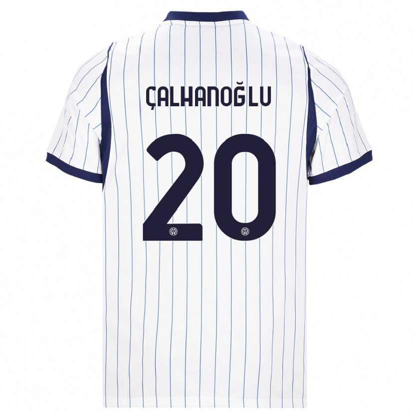 Danxen Męski Hakan Çalhanoğlu #20 Biały Granatowy Wyjazdowa Koszulka 2026/27 Koszulki Klubowe