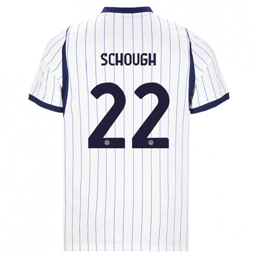 Danxen Męski Olivia Schough #22 Biały Granatowy Wyjazdowa Koszulka 2026/27 Koszulki Klubowe