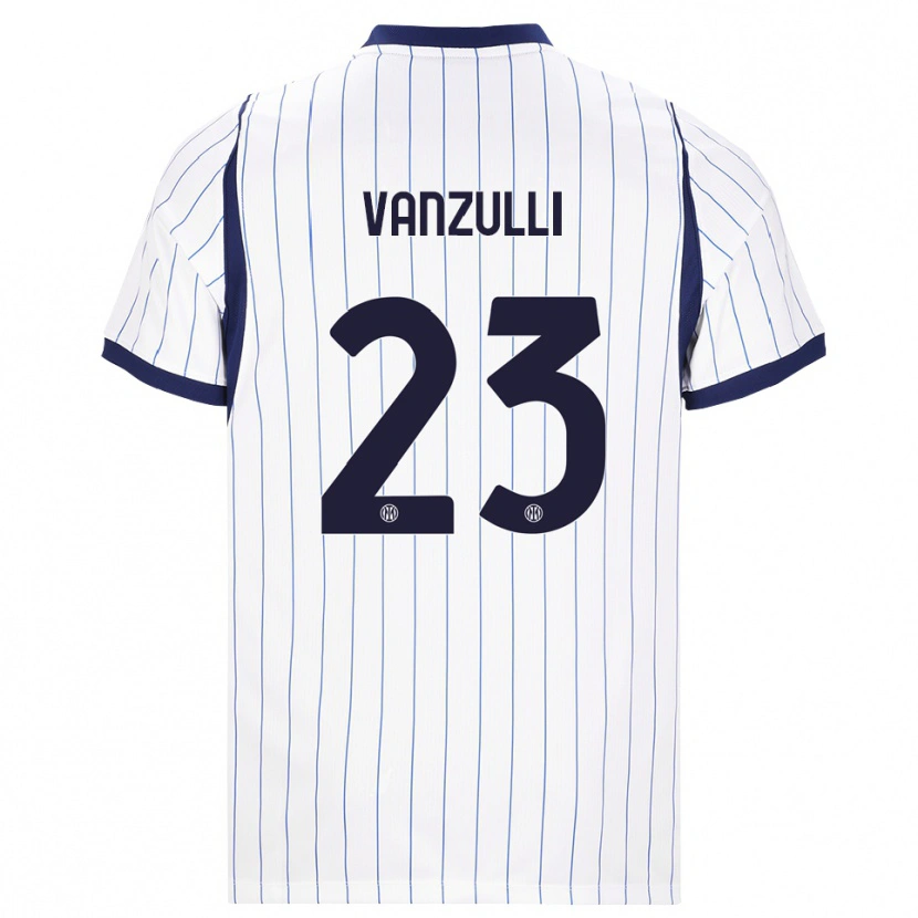 Danxen Męski Marco Vanzulli #23 Biały Granatowy Wyjazdowa Koszulka 2026/27 Koszulki Klubowe