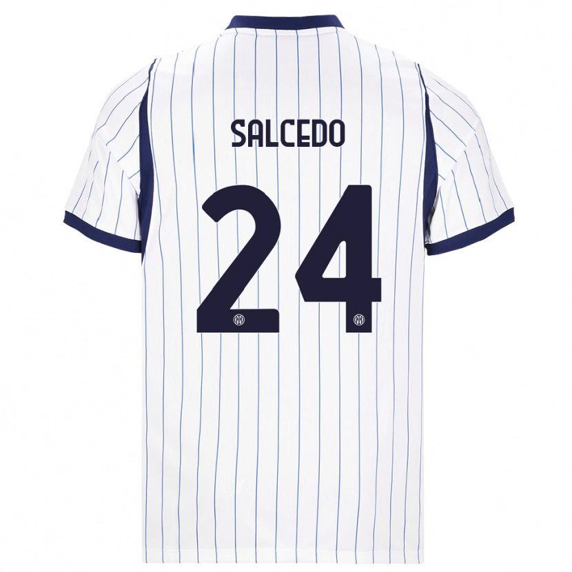 Danxen Męski Eddie Salcedo #24 Biały Granatowy Wyjazdowa Koszulka 2026/27 Koszulki Klubowe