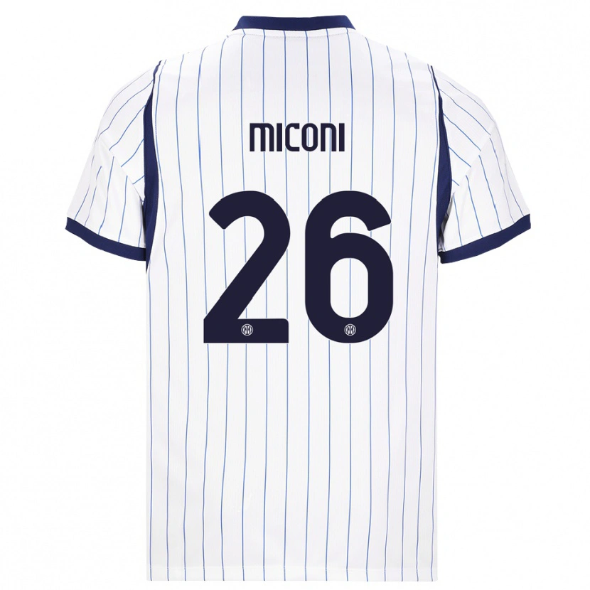 Danxen Męski Riccardo Miconi #26 Biały Granatowy Wyjazdowa Koszulka 2026/27 Koszulki Klubowe