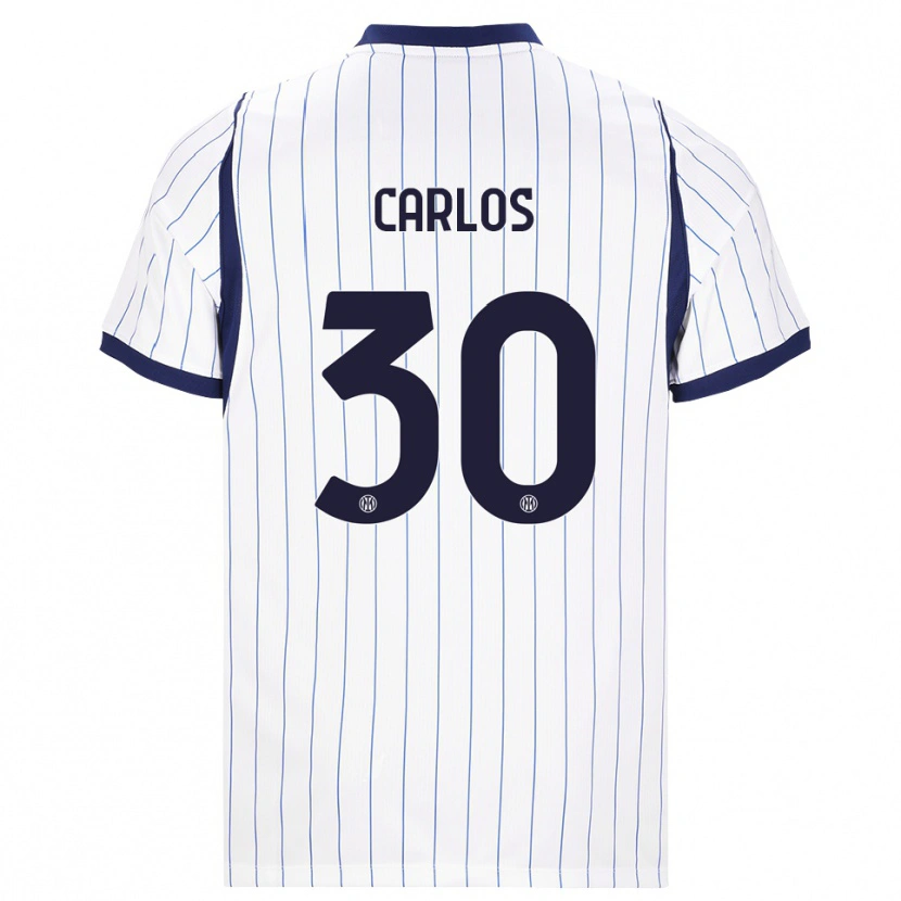 Danxen Męski Carlos Augusto #30 Biały Granatowy Wyjazdowa Koszulka 2026/27 Koszulki Klubowe