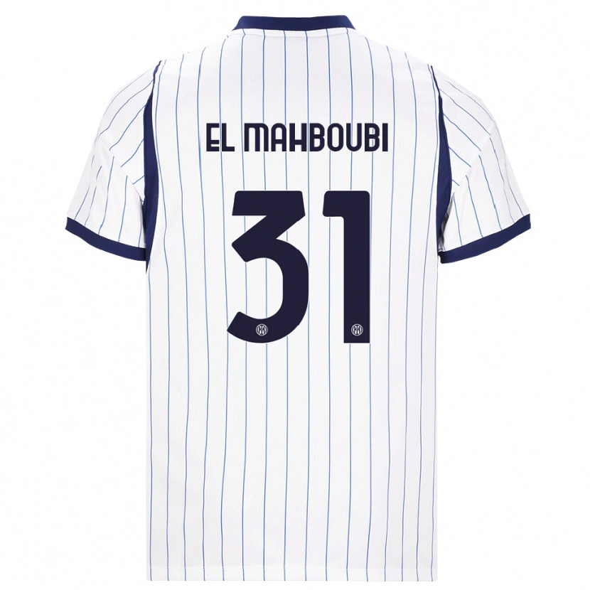 Danxen Męski Anas El Mahboubi #31 Biały Granatowy Wyjazdowa Koszulka 2026/27 Koszulki Klubowe