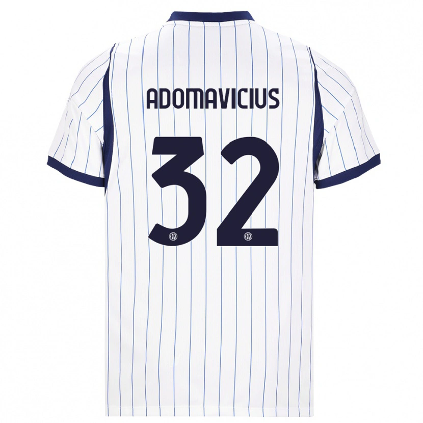 Danxen Męski Henrikas Adomavičius #32 Biały Granatowy Wyjazdowa Koszulka 2026/27 Koszulki Klubowe