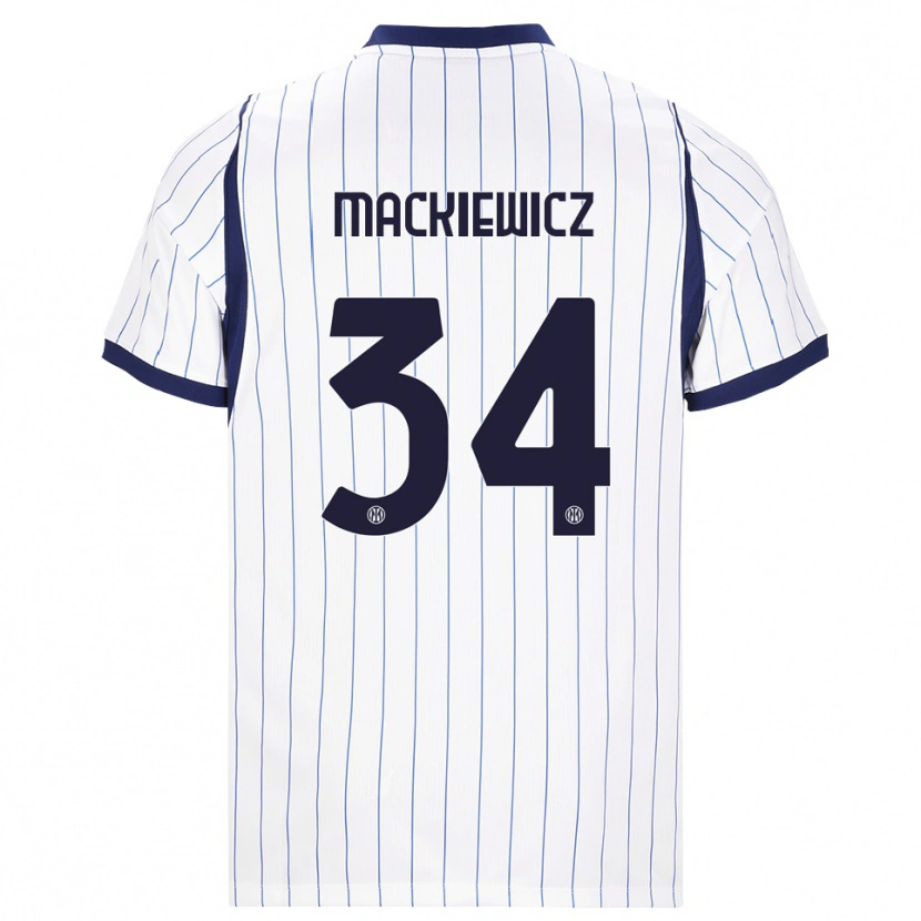 Danxen Męski Patryk Mackiewicz #34 Biały Granatowy Wyjazdowa Koszulka 2026/27 Koszulki Klubowe