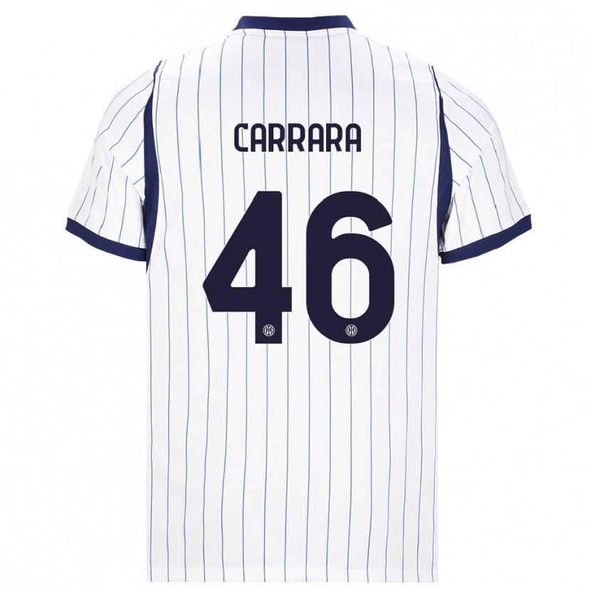 Danxen Męski Cristian Carrara #46 Biały Granatowy Wyjazdowa Koszulka 2026/27 Koszulki Klubowe