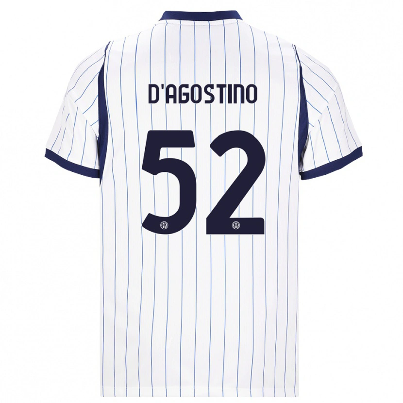 Danxen Męski Giovanni D'agostino #52 Biały Granatowy Wyjazdowa Koszulka 2026/27 Koszulki Klubowe