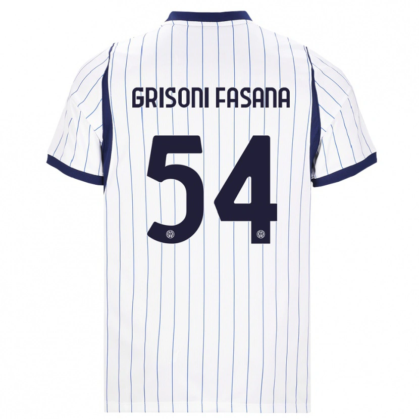 Danxen Męski Marco Grisoni Fasana #54 Biały Granatowy Wyjazdowa Koszulka 2026/27 Koszulki Klubowe