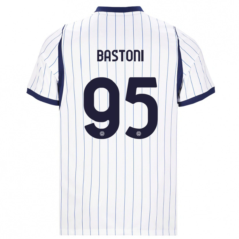 Danxen Męski Alessandro Bastoni #95 Biały Granatowy Wyjazdowa Koszulka 2026/27 Koszulki Klubowe