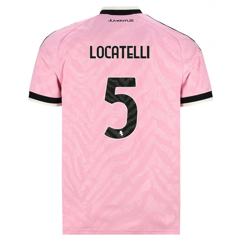Danxen Męski Manuel Locatelli #5 Różowy Czarny Wyjazdowa Koszulka 2026/27 Koszulki Klubowe