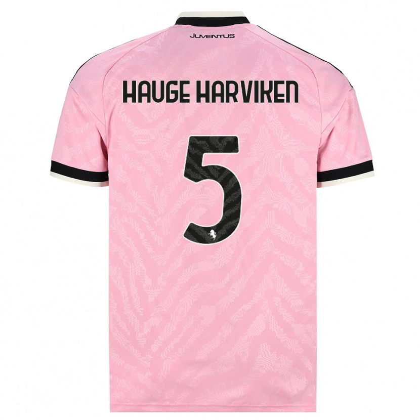 Danxen Męski Mathilde Hauge Harviken #5 Różowy Czarny Wyjazdowa Koszulka 2026/27 Koszulki Klubowe