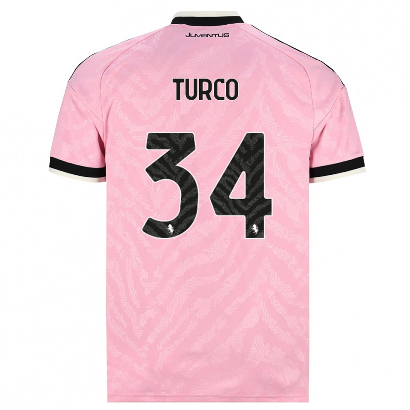 Danxen Męski Stefano Turco #34 Różowy Czarny Wyjazdowa Koszulka 2026/27 Koszulki Klubowe
