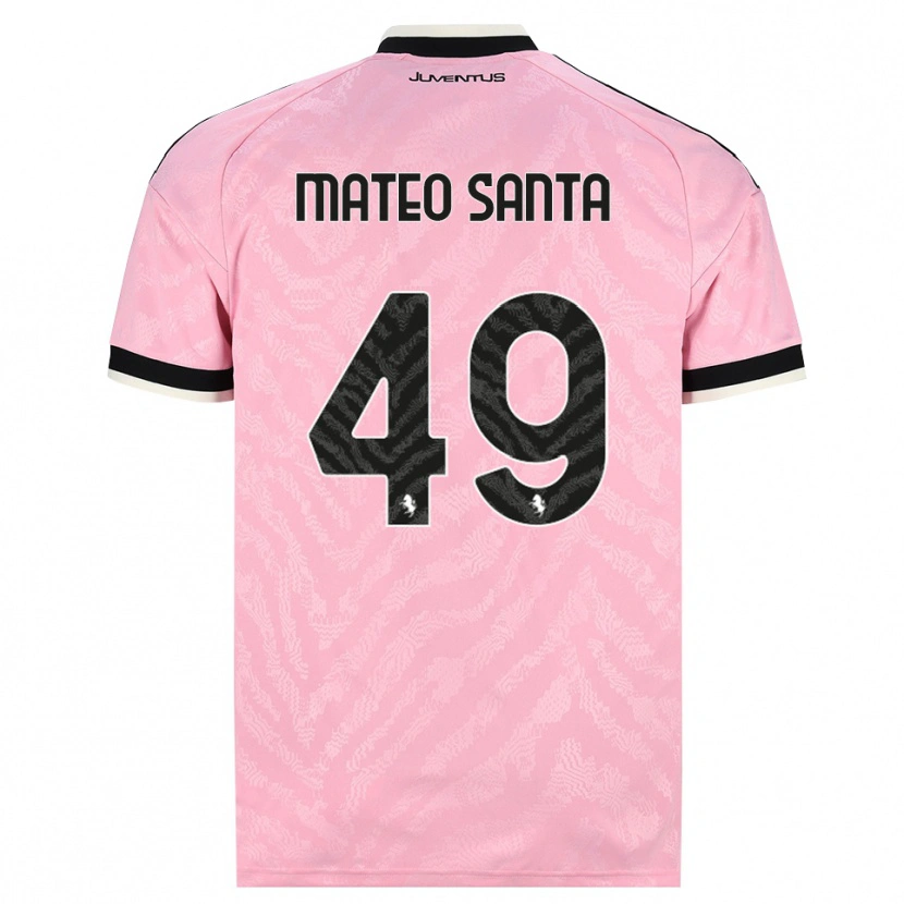 Danxen Męski Mateo Santa Maria #49 Różowy Czarny Wyjazdowa Koszulka 2026/27 Koszulki Klubowe