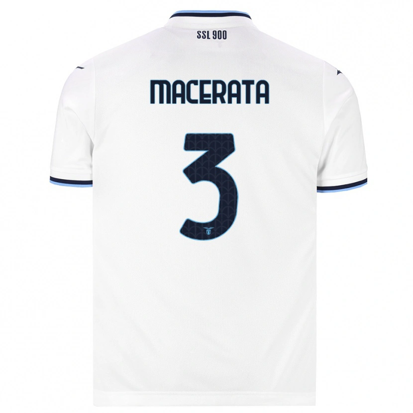 Danxen Męski Francesco Macerata #3 Biały Granatowy Wyjazdowa Koszulka 2026/27 Koszulki Klubowe