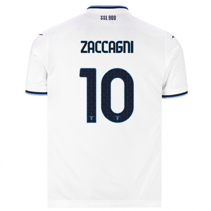 Danxen Męski Mattia Zaccagni #10 Biały Granatowy Wyjazdowa Koszulka 2026/27 Koszulki Klubowe