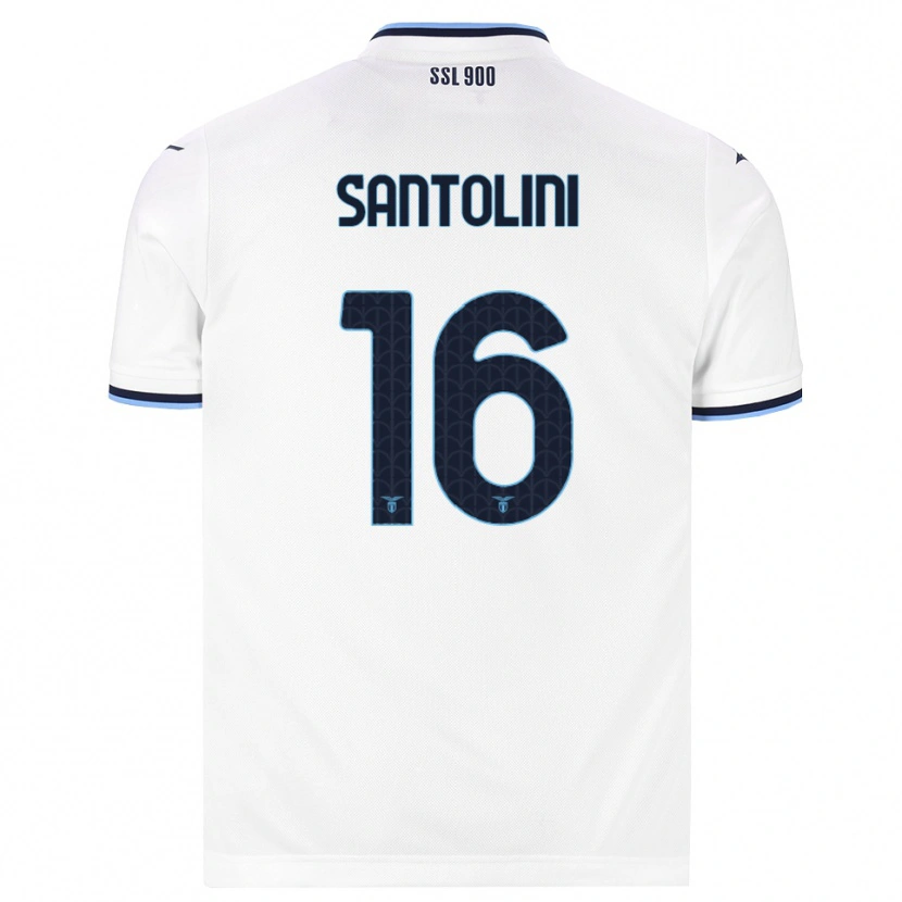 Danxen Męski Emanuele Santolini #16 Biały Granatowy Wyjazdowa Koszulka 2026/27 Koszulki Klubowe