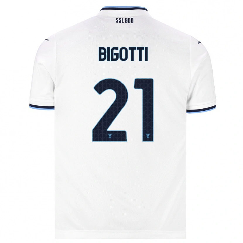 Danxen Męski Massimo Bigotti #21 Biały Granatowy Wyjazdowa Koszulka 2026/27 Koszulki Klubowe