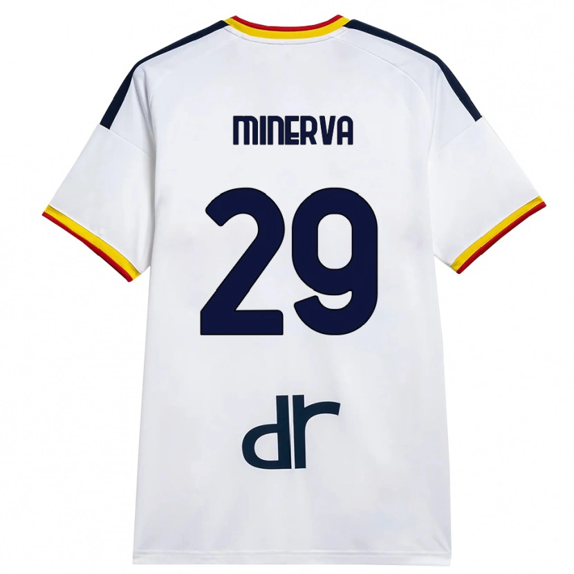 Danxen Męski Francesco Minerva #29 Biały Żółty Czerwony Wyjazdowa Koszulka 2026/27 Koszulki Klubowe
