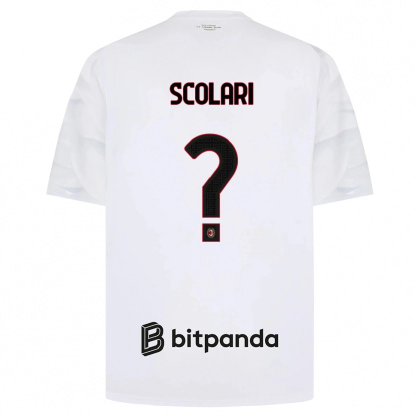 Danxen Męski Davide Scolari #0 Biały Czerwony Czarny Wyjazdowa Koszulka 2026/27 Koszulki Klubowe